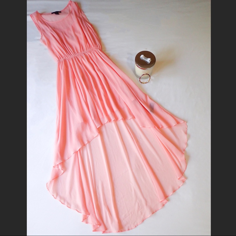 Forever21 Sheer High-Low Dress Size S